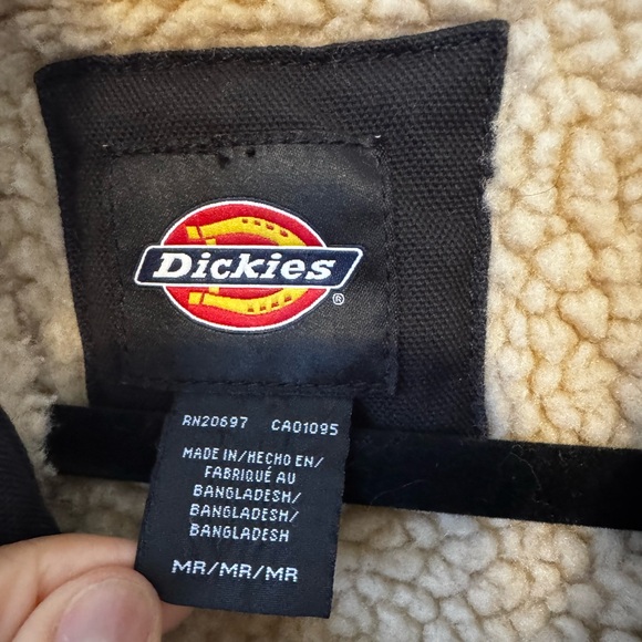 Men’s Black Hooded Dickies hooded Jacket with Sherpa Lining size M - Picture 3 of 11